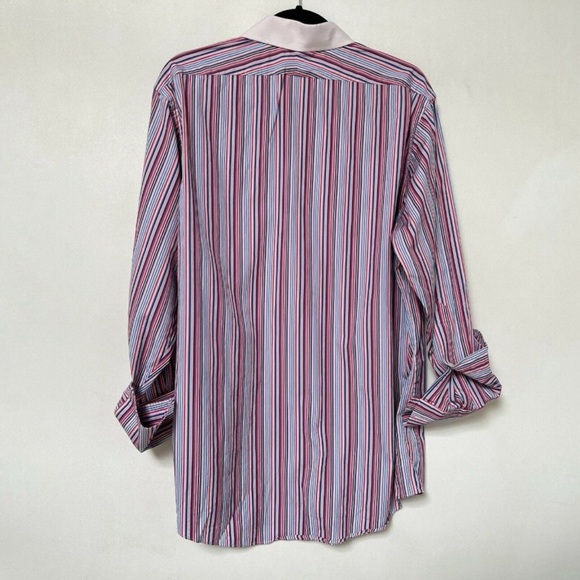 Brooks Brother Button Down Shirt Multicolor Striped French Cuff Long Sleeve 16.5 - Picture 4 of 4